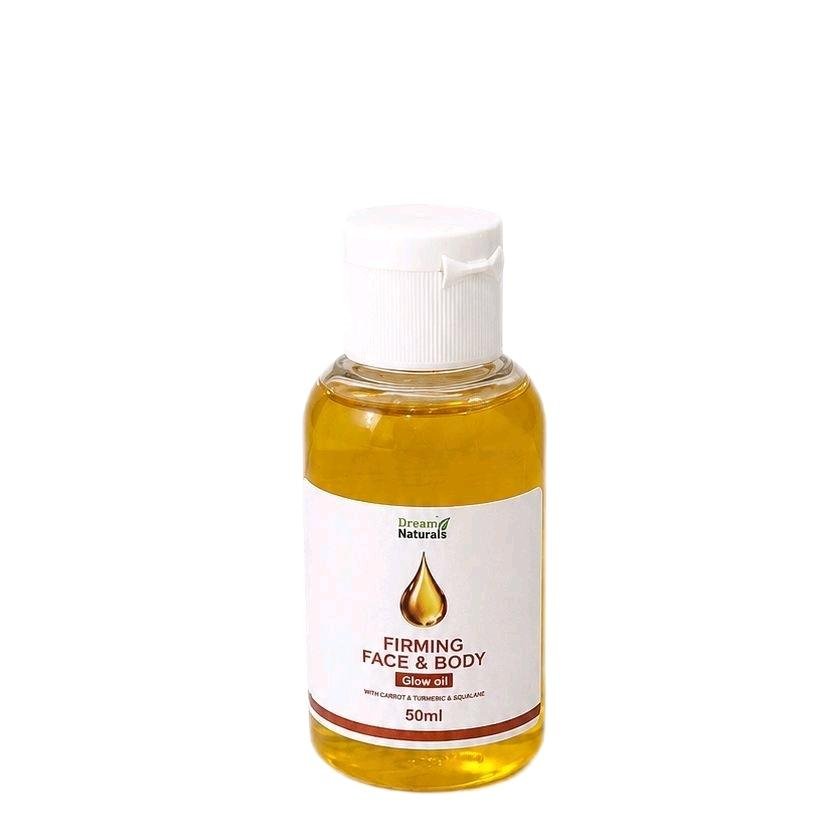 Dream Naturals Firming Face & Body Glow Oil 50ml with Carrot Turmeric & Juniper for Radiant Skin Cosmetic