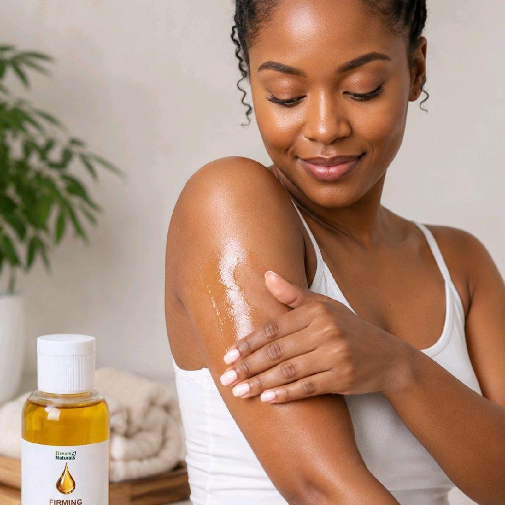 Dream Naturals Firming Face & Body Glow Oil 50ml with Carrot Turmeric & Juniper for Radiant Skin Cosmetic - Image 2