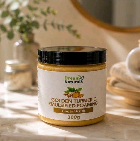 Dreamy Naturals Asili Glow Bundle - Vitamin E & AHA Face & Body Cream 225g, Golden Turmeric Sugar Scrub 300g, Firming Face & Body Glow Oil 150ml - Image 2